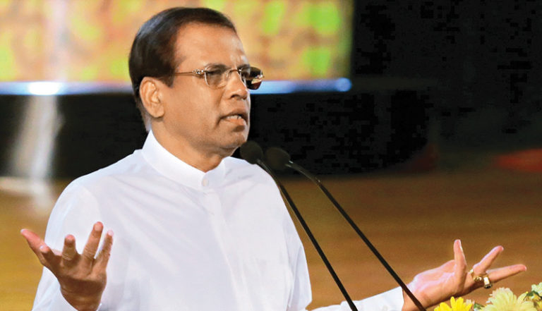 ජනපති මෛත්රී කතානායක වෙන ලකුණු