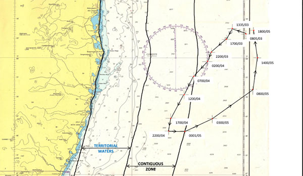 MT New Diamond ගොඩබිම සිට නාවික සැතපුම් 40 ක් දක්වා ගැඹුරු මුහුදට ගෙනයයි