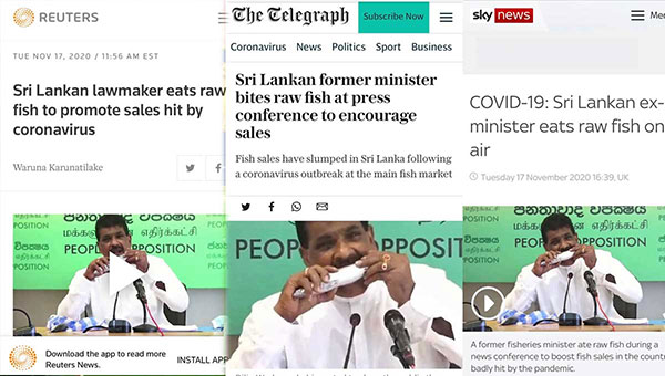 ලංකාවේ මාළු ගැන රොයිටර් පුවත් මවන අපේ ඇමති