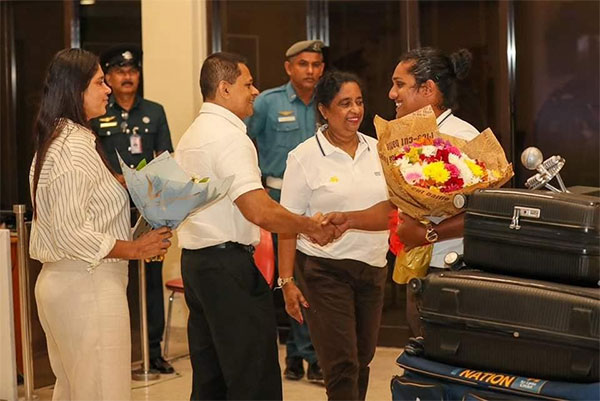 Victorious Sri Lanka Women’s National Cricket Team arrived to BIA today